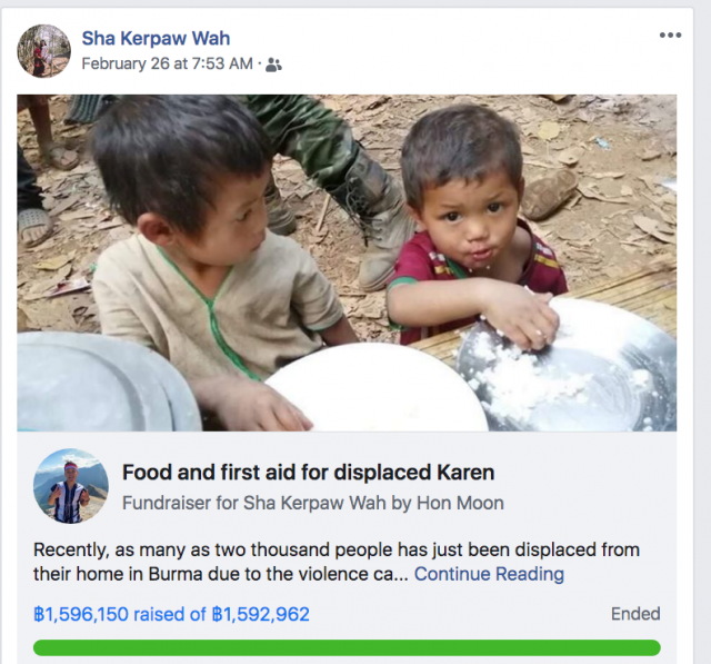 IS_International Karen community fund-reasing for IDPs news