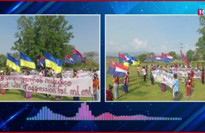 Radio Karen: Kawkareik Residents Protest in Standing with Ukraine and Oppose Russia Invasions