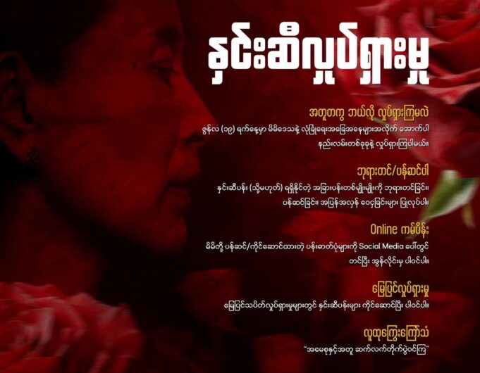 ဒေါ်အောင်ဆန်းစုကြည်၏ ၈၁ နှစ်ပြည့်မွေးနေ့တွင် တစ်နိုင်ငံလုံးဆိုင်ရာ “နှင်းဆီလှုပ်ရှားမှု” ပြုလုပ်ရန် နှိုးဆော်
