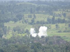 မြဝတီတောင်ဘက် ဖလူး-မင်းလက်ပံလမ်းပိုင်းကို စစ်အုပ်စု ၃ ရက်ဆက်တိုက် လေကြောင်းမှ ဗုံးကြဲတိုက်ခိုက်