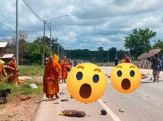 ထိုင်းနိုင်ငံ၊ မုဒါဟန်ခရိုင်တွင် ၁၁ နှစ်အရွယ် ကလေးငယ် မောင်းနှင်သည့်ကား ဘုန်းတော်ကြီးတန်းကို ဝင်တိုက်၊ သံဃာတော် ၈ ပါး ပျံလွန်တော်မူ