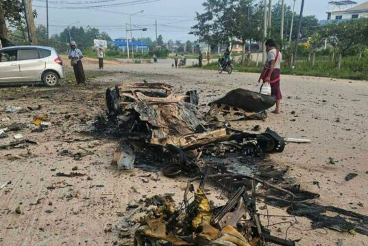 မြဝတီမြို့ စစ်အုပ်စုဌာနဆိုင်ရာနေရာတဝိုက် မော်တော်ယာဥ် ဗုံးပေါက်ကွဲမှု(၂)ကြိမ် ဖြစ်ပွား